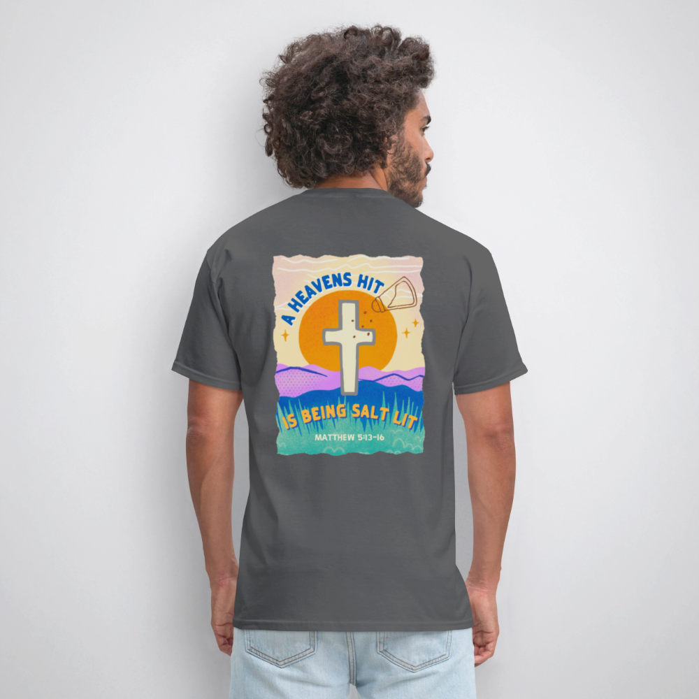 SALT LIT Crew Neck T-Shirt Unisex - charcoal