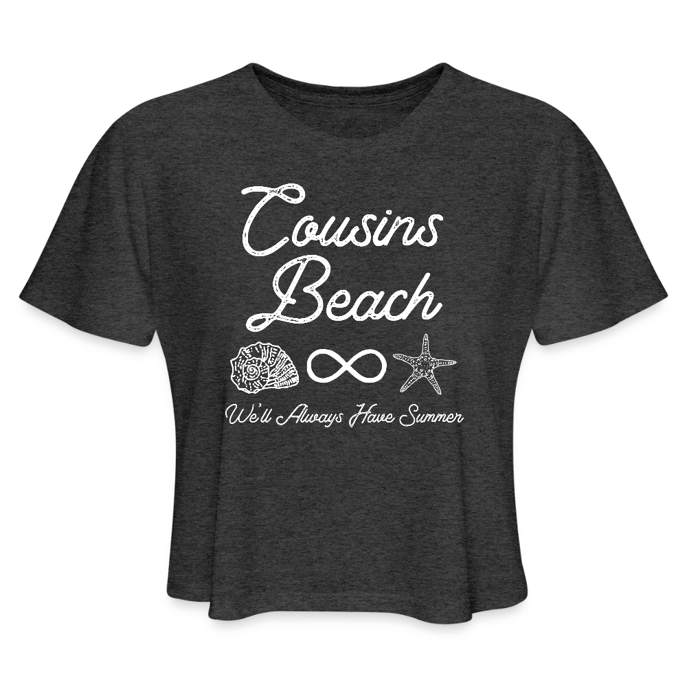 Cousins Beach Women's Cropped T-Shirt - deep heather