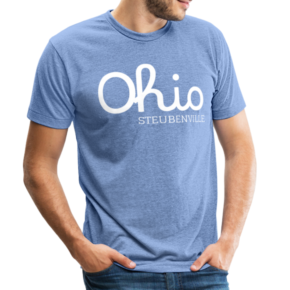 Steubenville Ohio Unisex Jersey T-Shirt by Bella + Canvas - heather blue