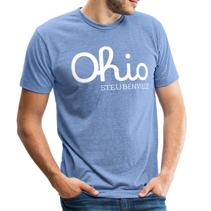 Steubenville Ohio Unisex Jersey T-Shirt by Bella + Canvas - heather blue
