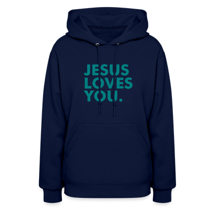 Jesus Loves You Women's Hoodie - navy