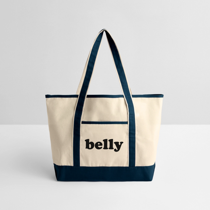 Personalized Large Canvas Deluxe Tote - Natural/Black