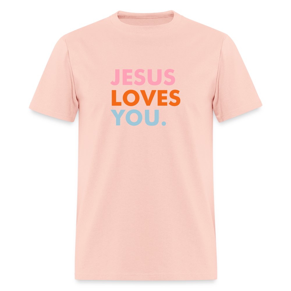 Jesus Loves You Men's T-Shirt | GILDAN 5000 - blush pink 