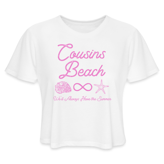 Cousins Beach Women's Cropped T-Shirt - white