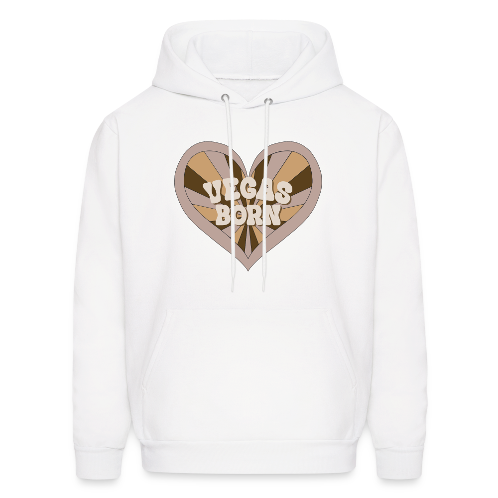 Vegas Born Heart Men's Hoodie - white