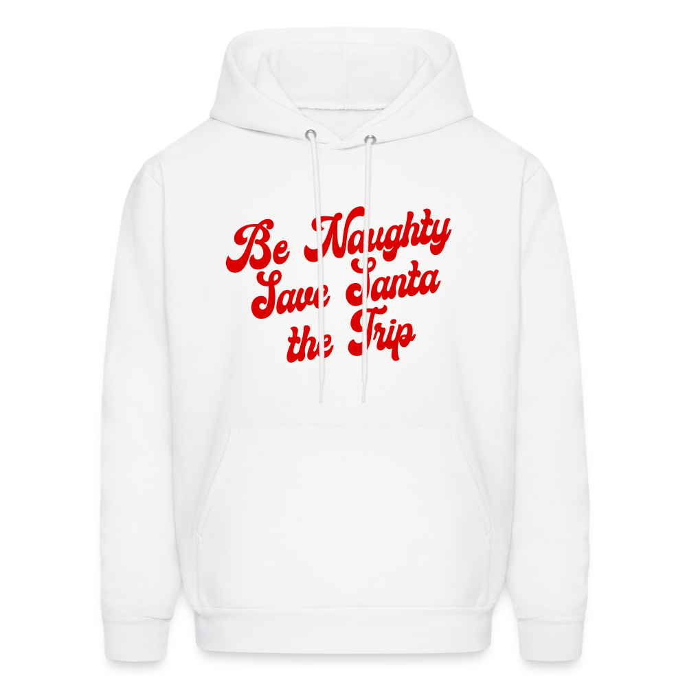 Be Naughty Save Santa the Trip Men's Hoodie - white