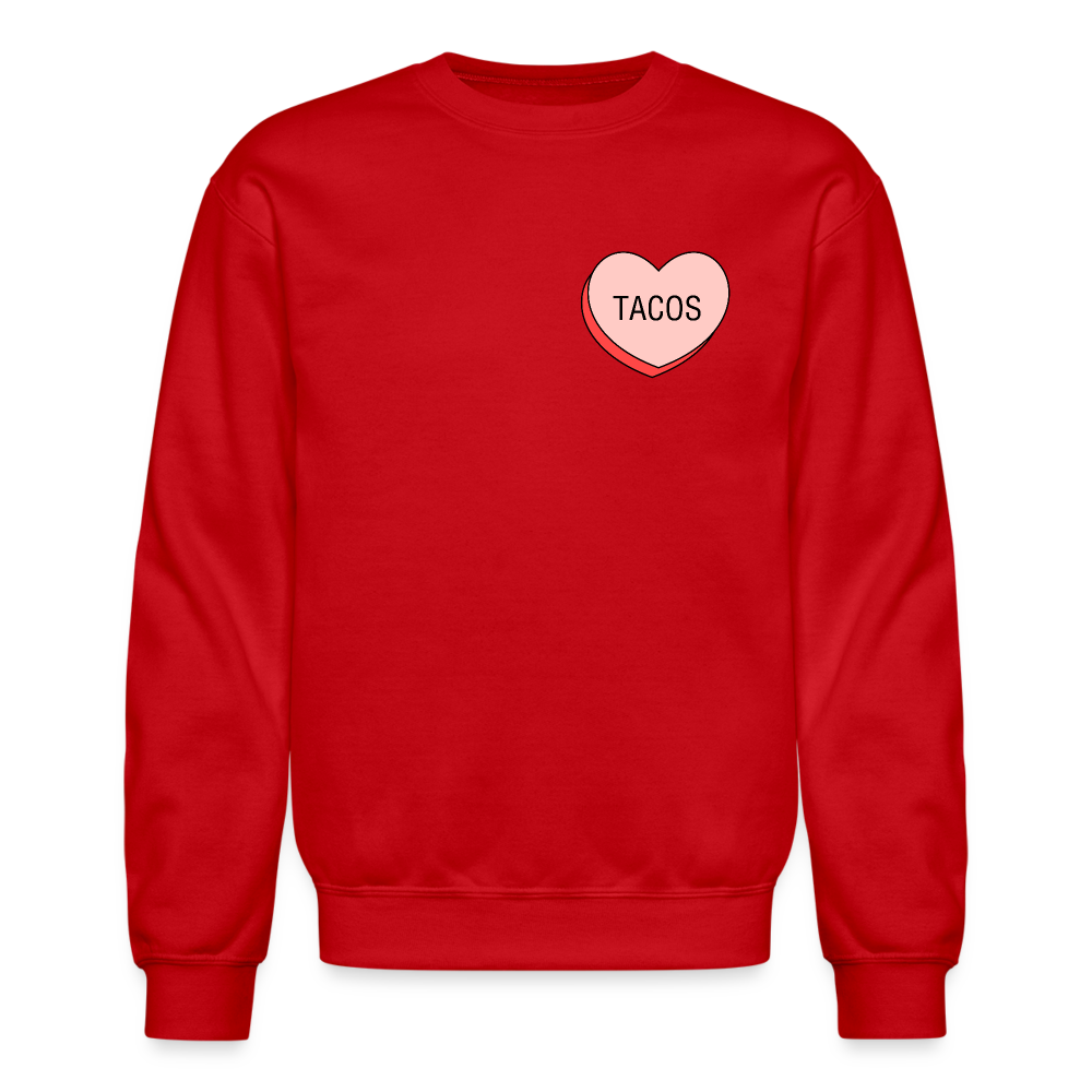 Tacos Heart Crewneck Sweatshirt - red