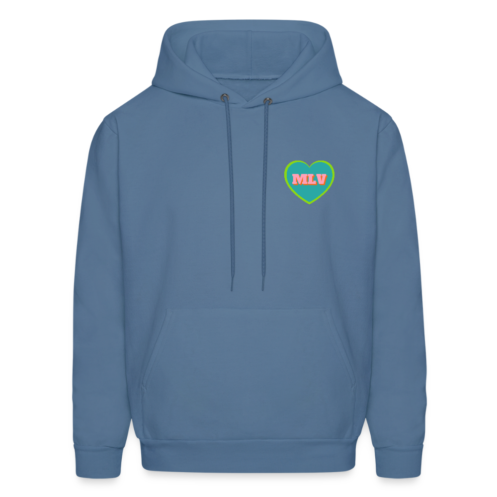 Monogrammed Initials Heart Unisex Hoodie - denim blue