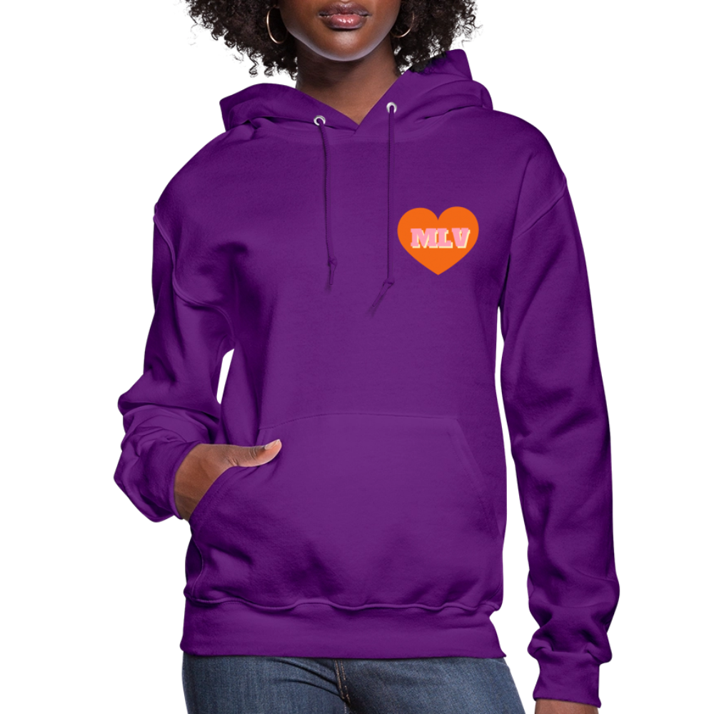 Monogrammed Initials Heart Women's Hoodie - purple