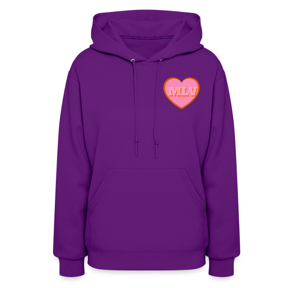 Monogrammed Initials Heart Women's Hoodie - purple