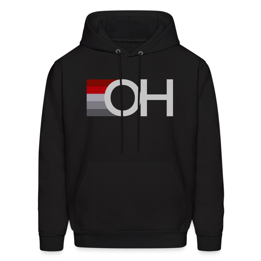 OH Red Gray Stripes Men's Hoodie - black
