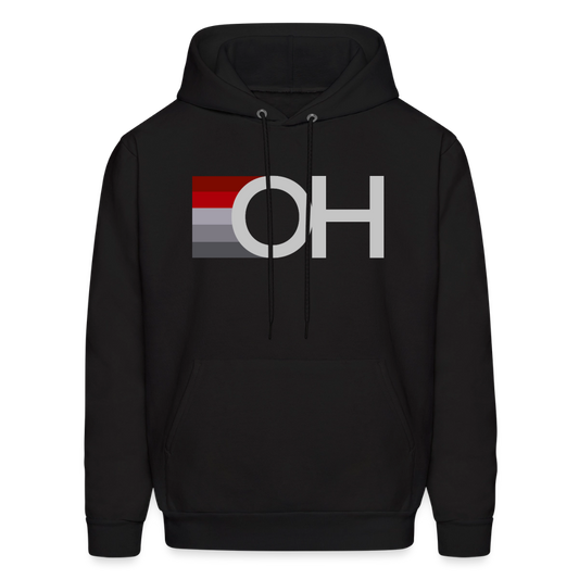 OH Red Gray Stripes Men's Hoodie - black
