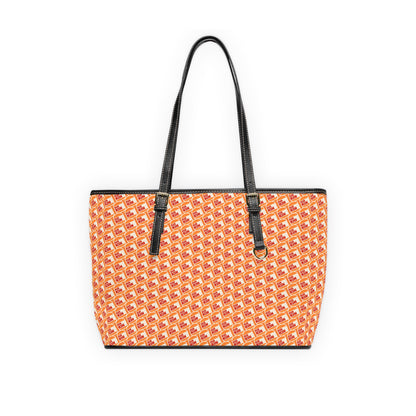 Burkin Orange Pattern PU Leather Shoulder Bag