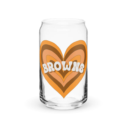 Browns Retro Heart Can-shaped glass