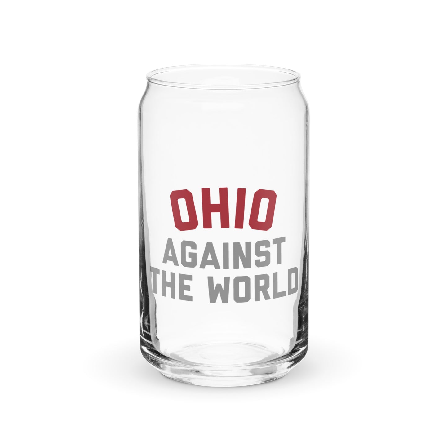 Ohio Against the World Can-shaped glass