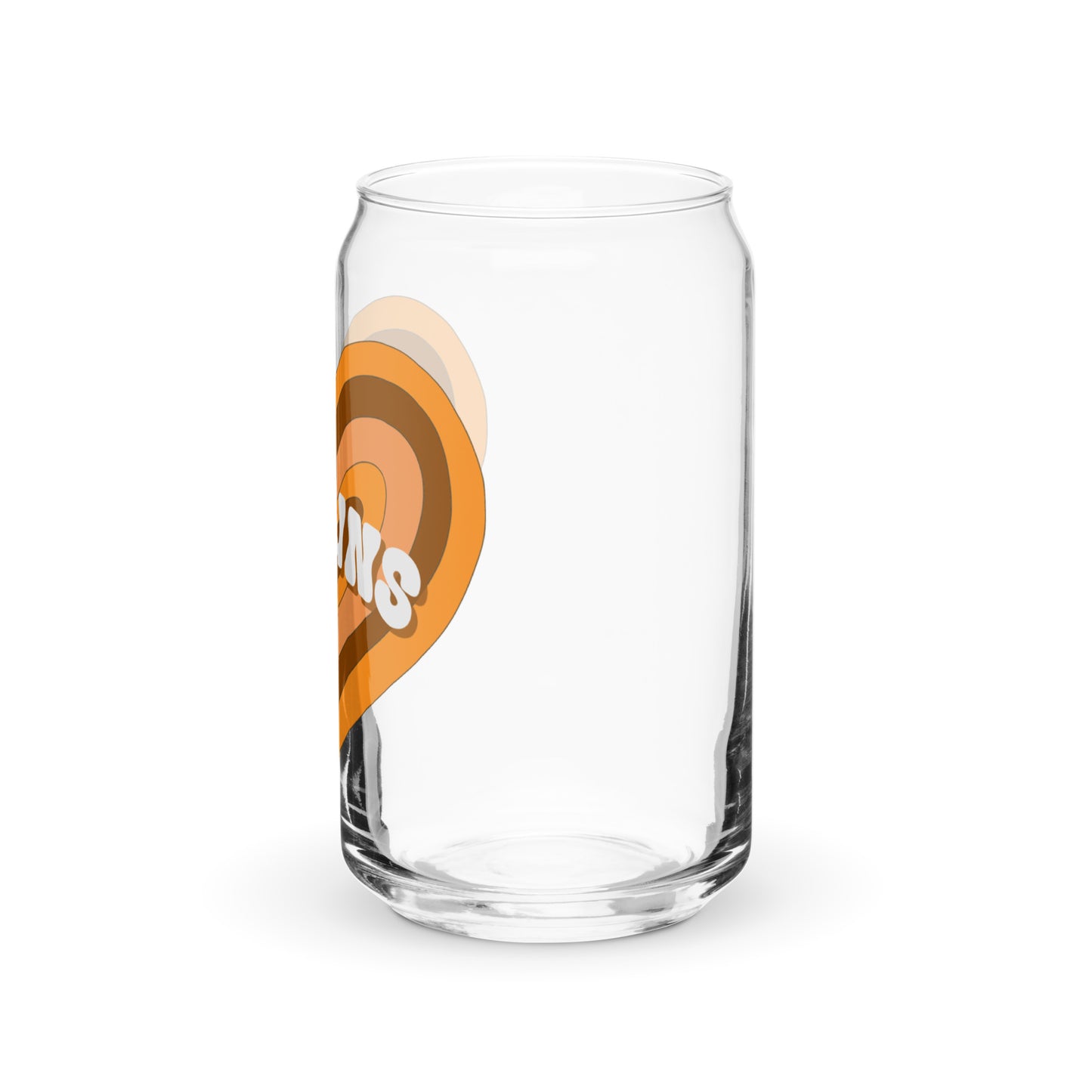 Browns Retro Heart Can-shaped glass
