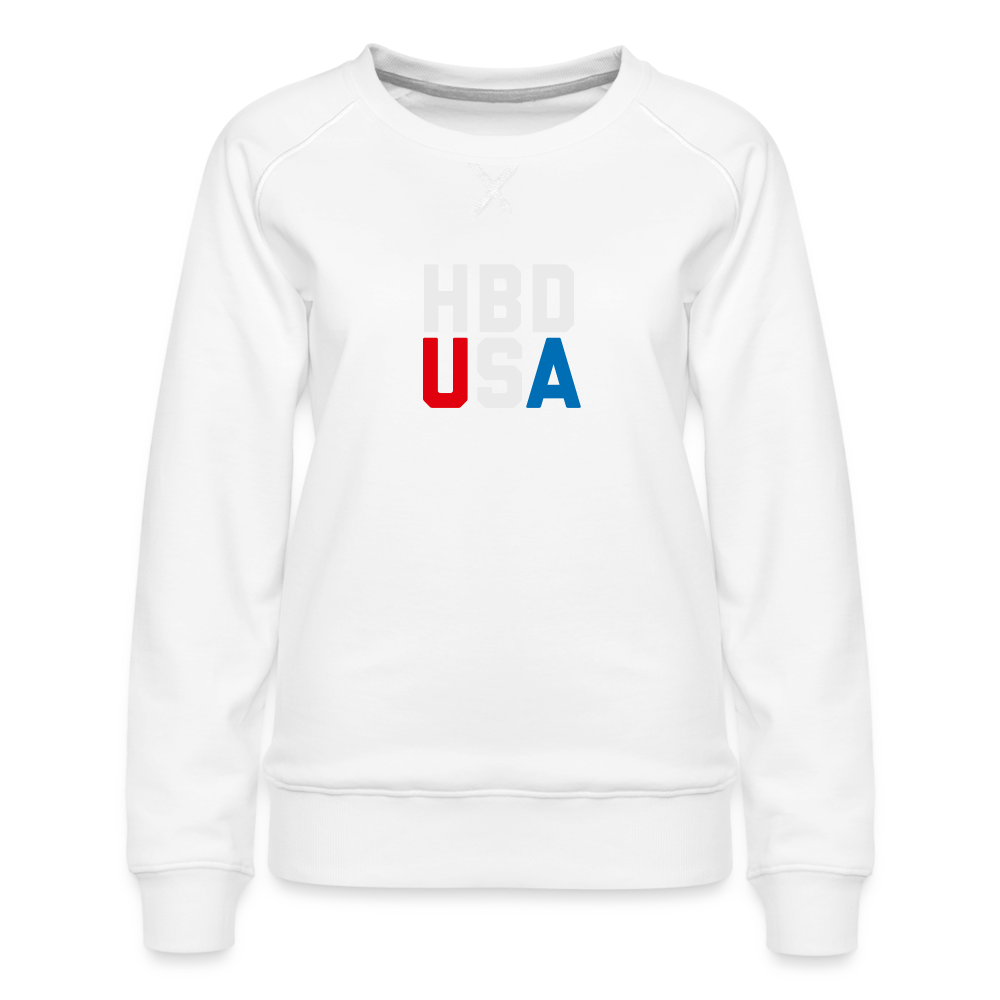 HBD USA Women’s Premium Sweatshirt - white