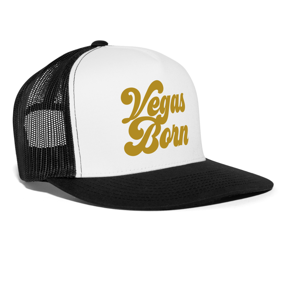Vegas Born Trucker Hat - white/black