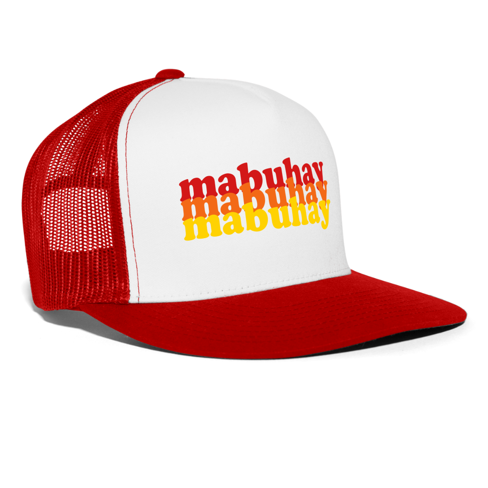 Mabuhay Trucker Hat - white/red