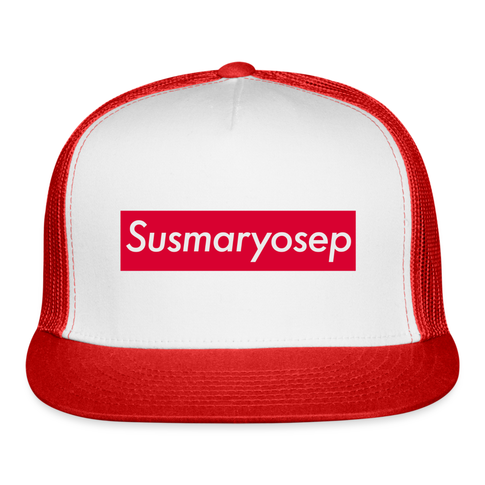 Susmaryosep Trucker Hat - white/red