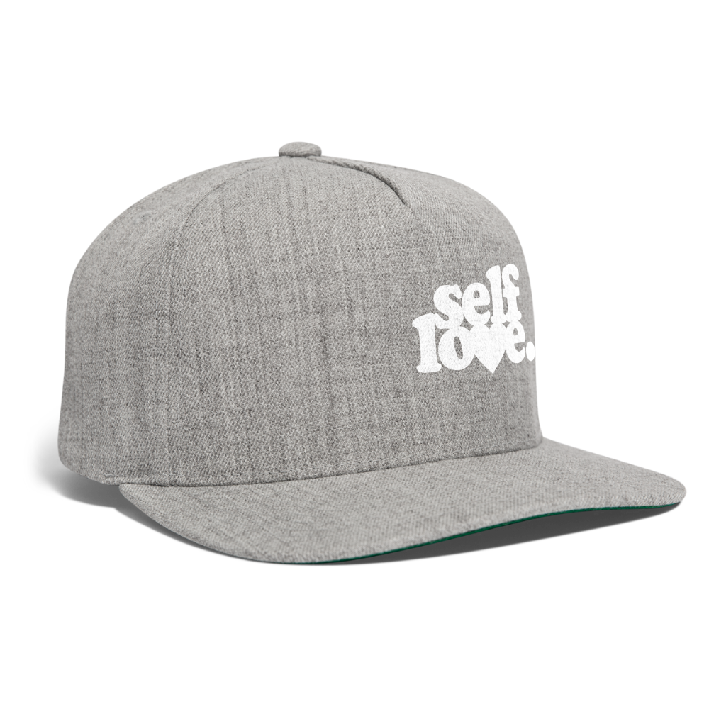 Self Love Snapback Baseball Cap - heather gray