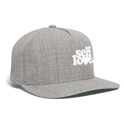 Self Love Snapback Baseball Cap - heather gray