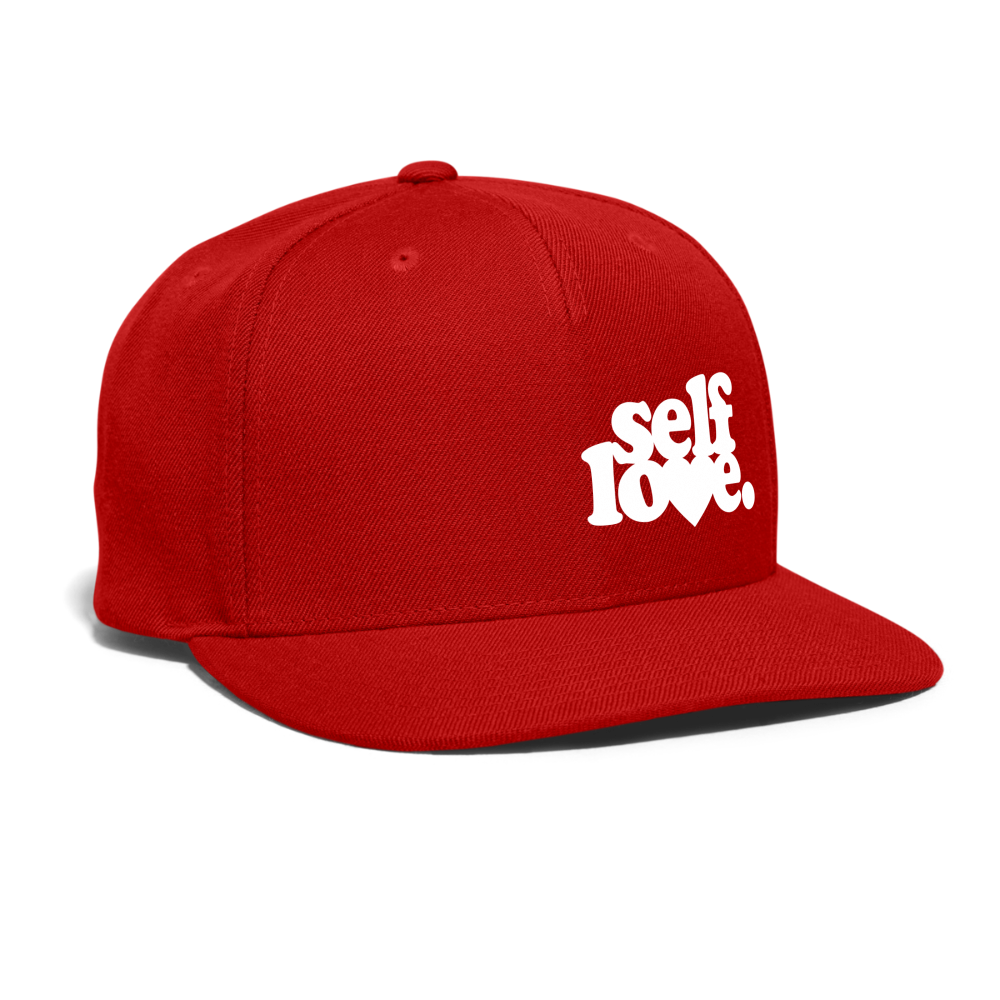 Self Love Snapback Baseball Cap - red