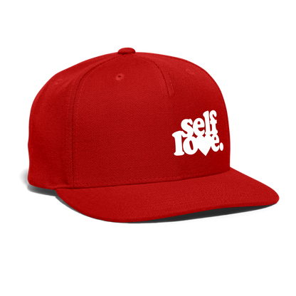Self Love Snapback Baseball Cap - red