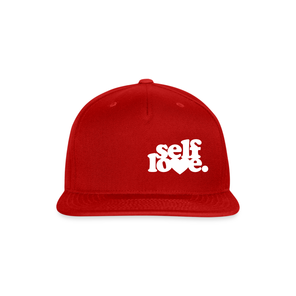 Self Love Snapback Baseball Cap - red