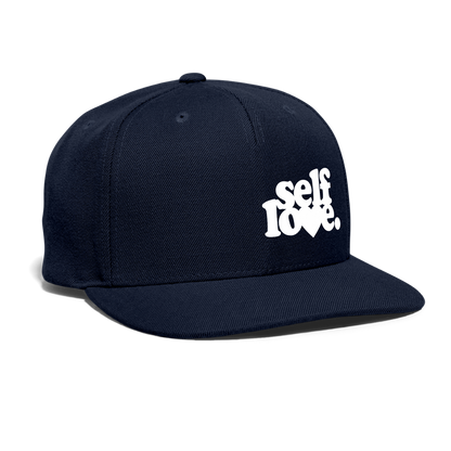 Self Love Snapback Baseball Cap - navy