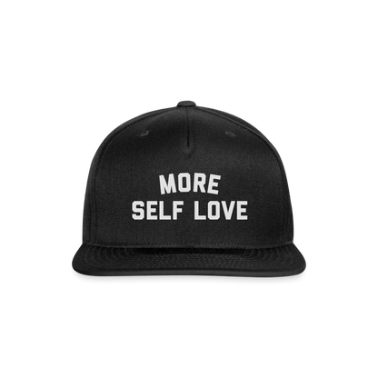 More Self Love Snapback Baseball Cap - black