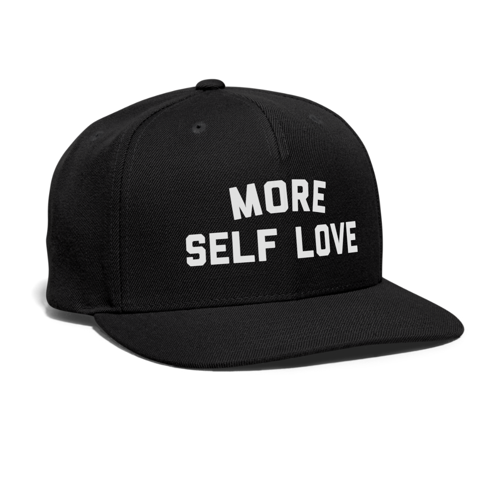 More Self Love Snapback Baseball Cap - black
