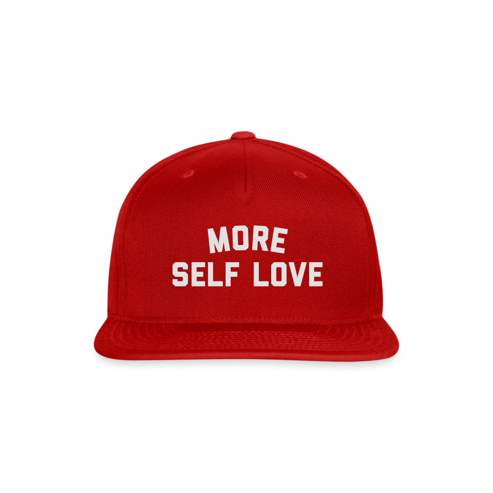 More Self Love Snapback Baseball Cap - red