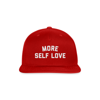 More Self Love Snapback Baseball Cap - red