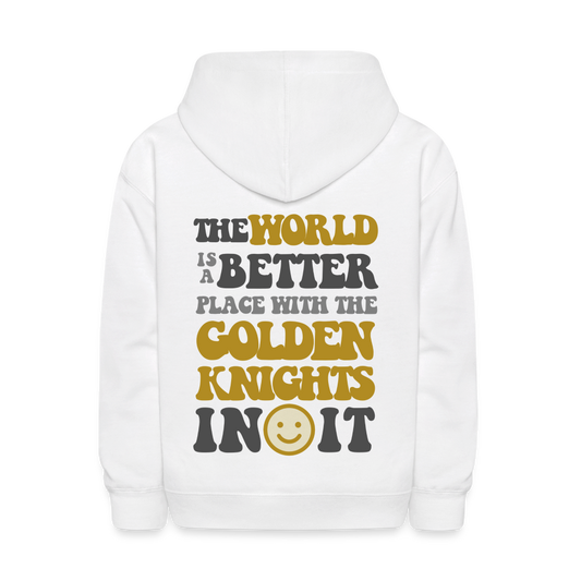 The World is a Better Place with the Golden Knights in it Kids' Hoodie - white