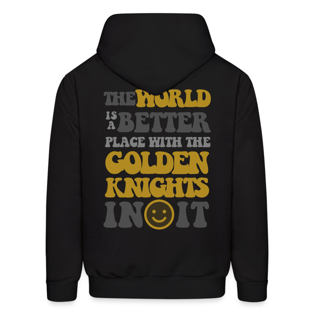 The World is a Better Place with the Golden Knights in it Kids' Hoodie - black