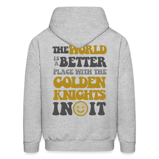 The World is a Better Place with the Golden Knights in it Kids' Hoodie - heather gray
