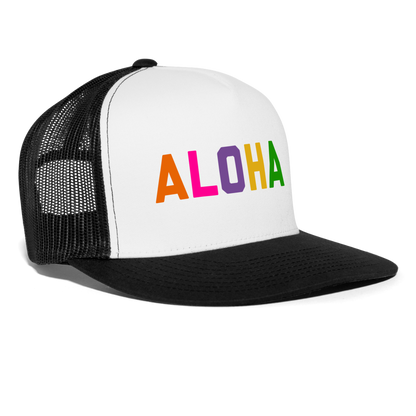 Aloha Trucker Hat - white/black