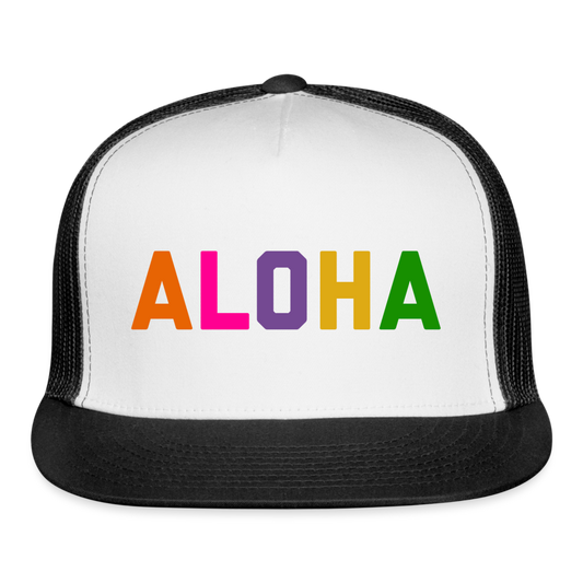 Aloha Trucker Hat - white/black