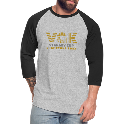 VGK All the Way Baseball T-Shirt - heather gray/black