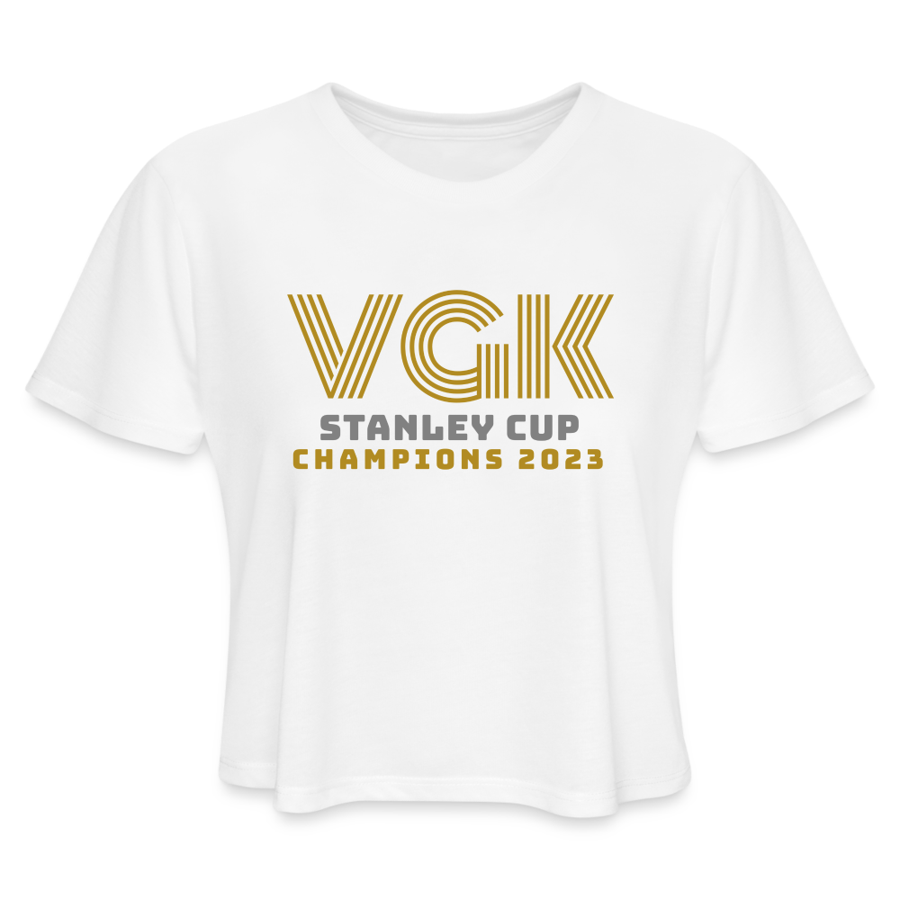 VGK Stanley Cup Champions 2023 Women's Cropped T-Shirt - white