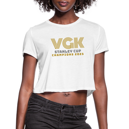 VGK Stanley Cup Champions 2023 Women's Cropped T-Shirt - white