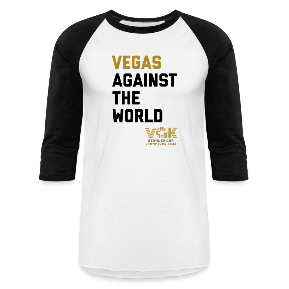 Vegas Against The World VGK Stanley Cup Champs 2023 Baseball T-Shirt - white/black