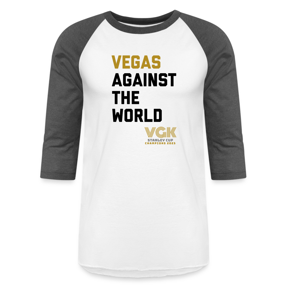 Vegas Against The World VGK Stanley Cup Champs 2023 Baseball T-Shirt - white/charcoal