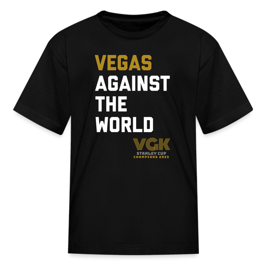 Vegas Against The World VGK Stanley Cup Champs 2023 Kids' T-Shirt - black