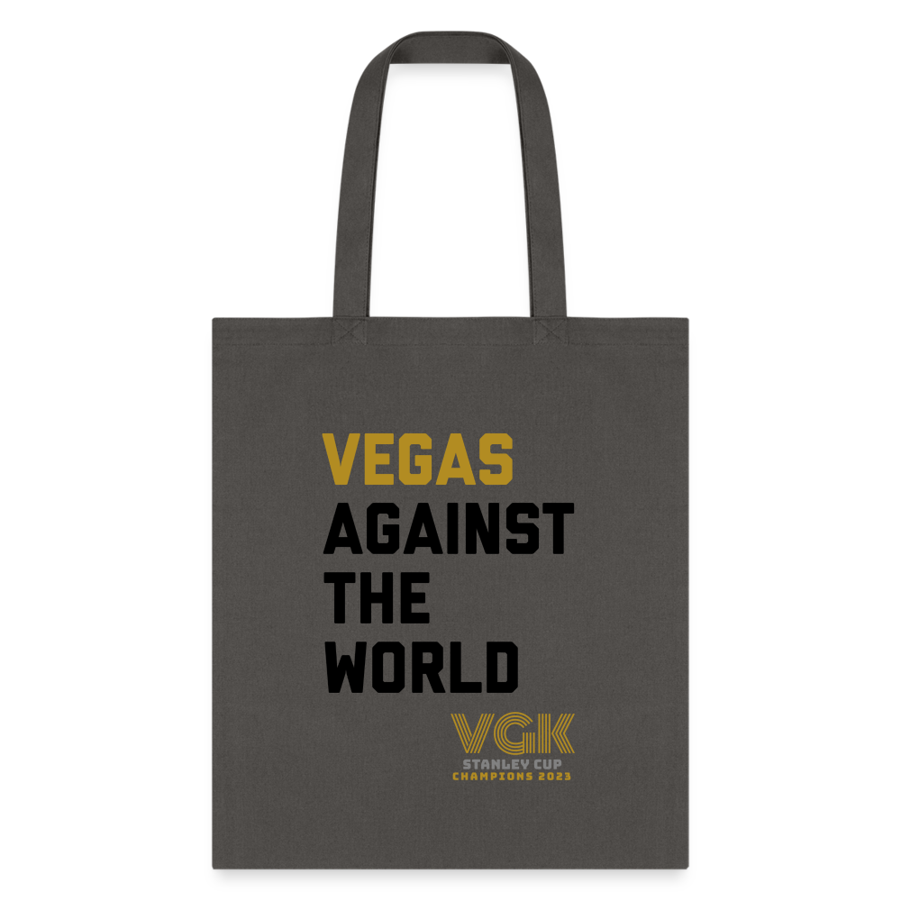 Vegas Against The World VGK Stanley Cup Champs 2023 Tote Bag - charcoal