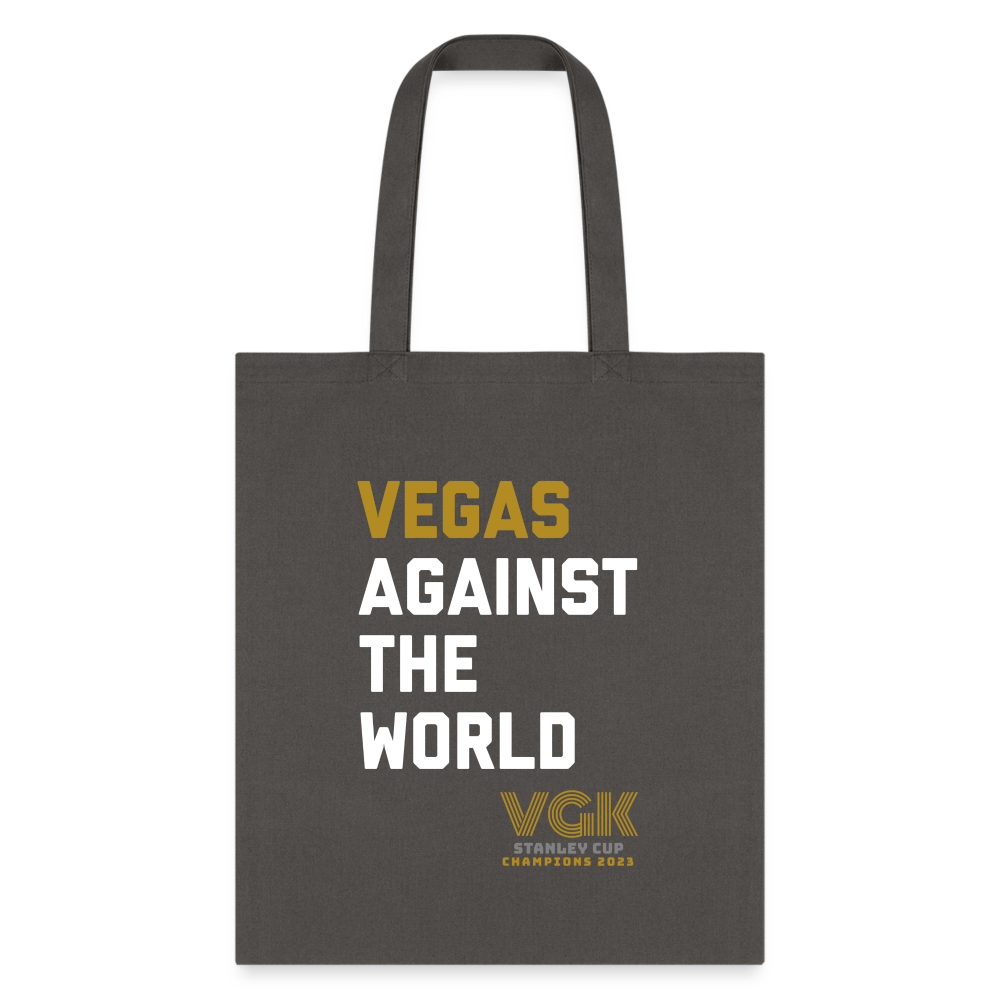 Vegas Against The World VGK Stanley Cup Champs 2023 Tote Bag - charcoal