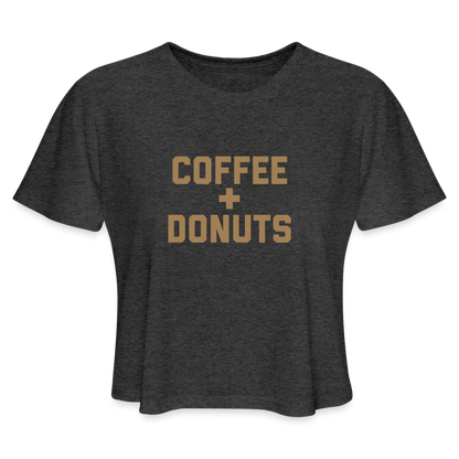 Coffee + Donuts Women's Cropped T-Shirt - deep heather