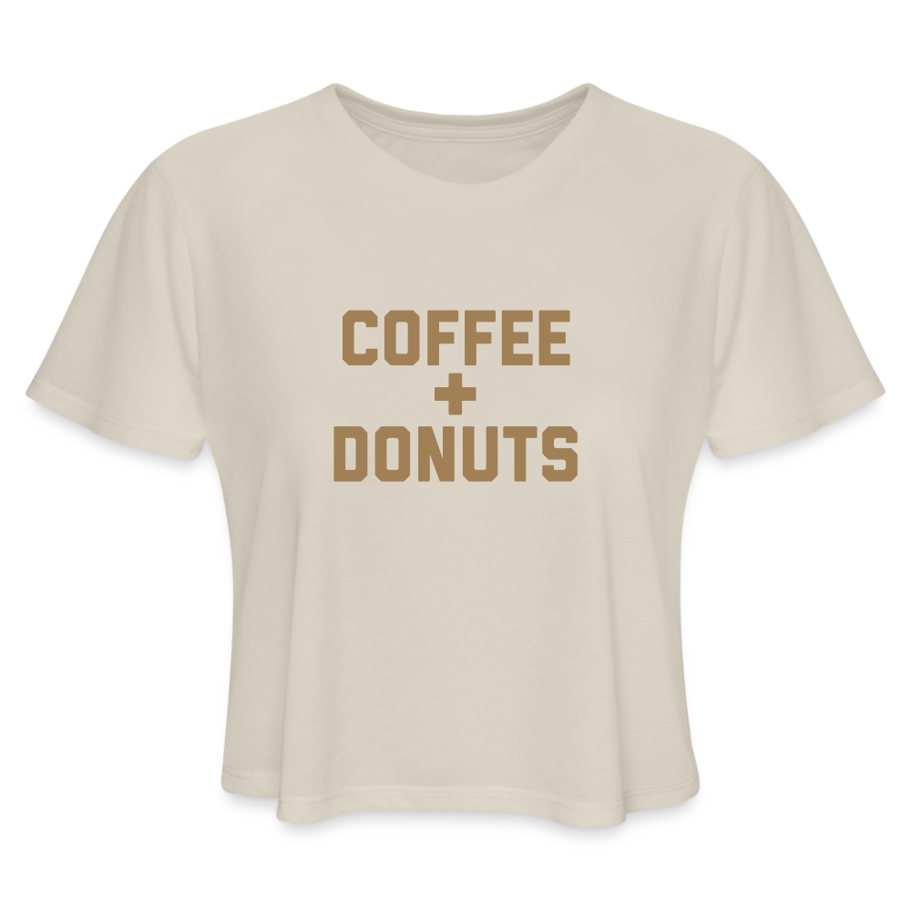 Coffee + Donuts Women's Cropped T-Shirt - dust