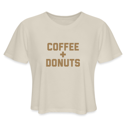 Coffee + Donuts Women's Cropped T-Shirt - dust